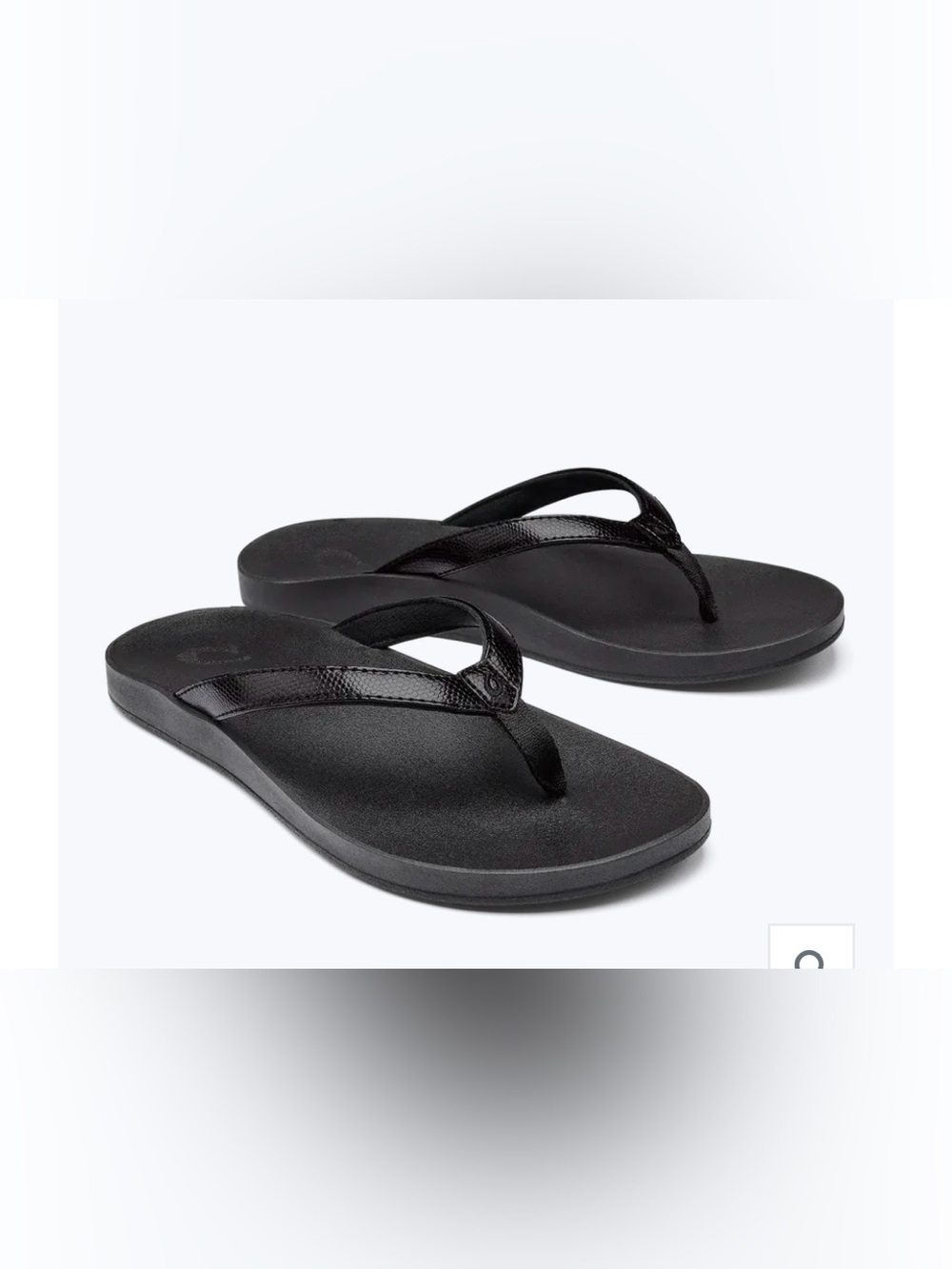 NWT Olukai Puawe Black Women's Flip Flop Sandals, size 9